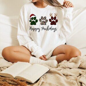 Happy Pawlidays Sweatshirt, Happy Pawlidays Shirt, Christmas Dog Shirt